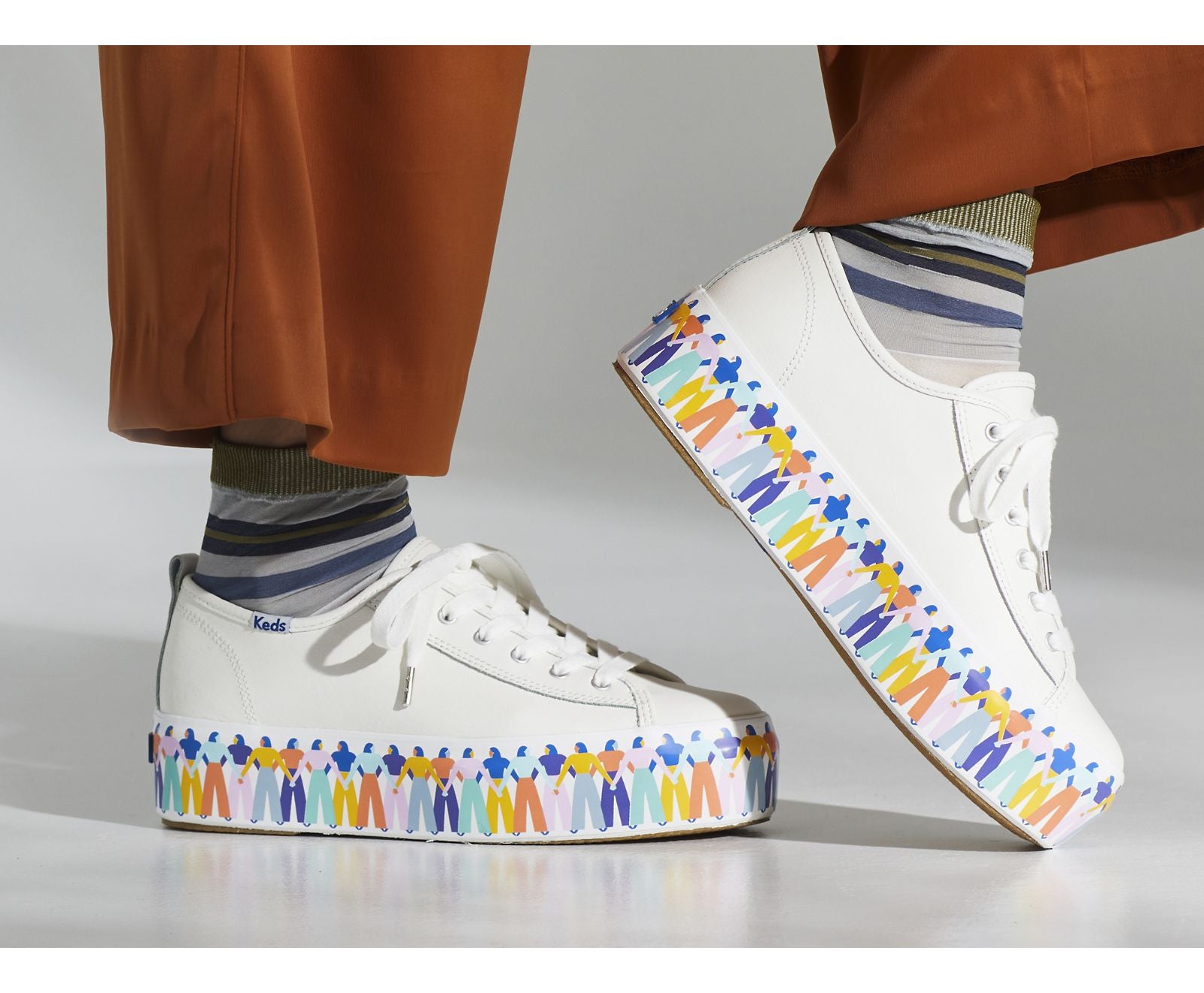 Keds | Triple Up Leather Rainbow People