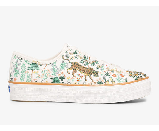 Keds | Keds x Rifle Paper Co. Triple Kick Menagerie Embroidered